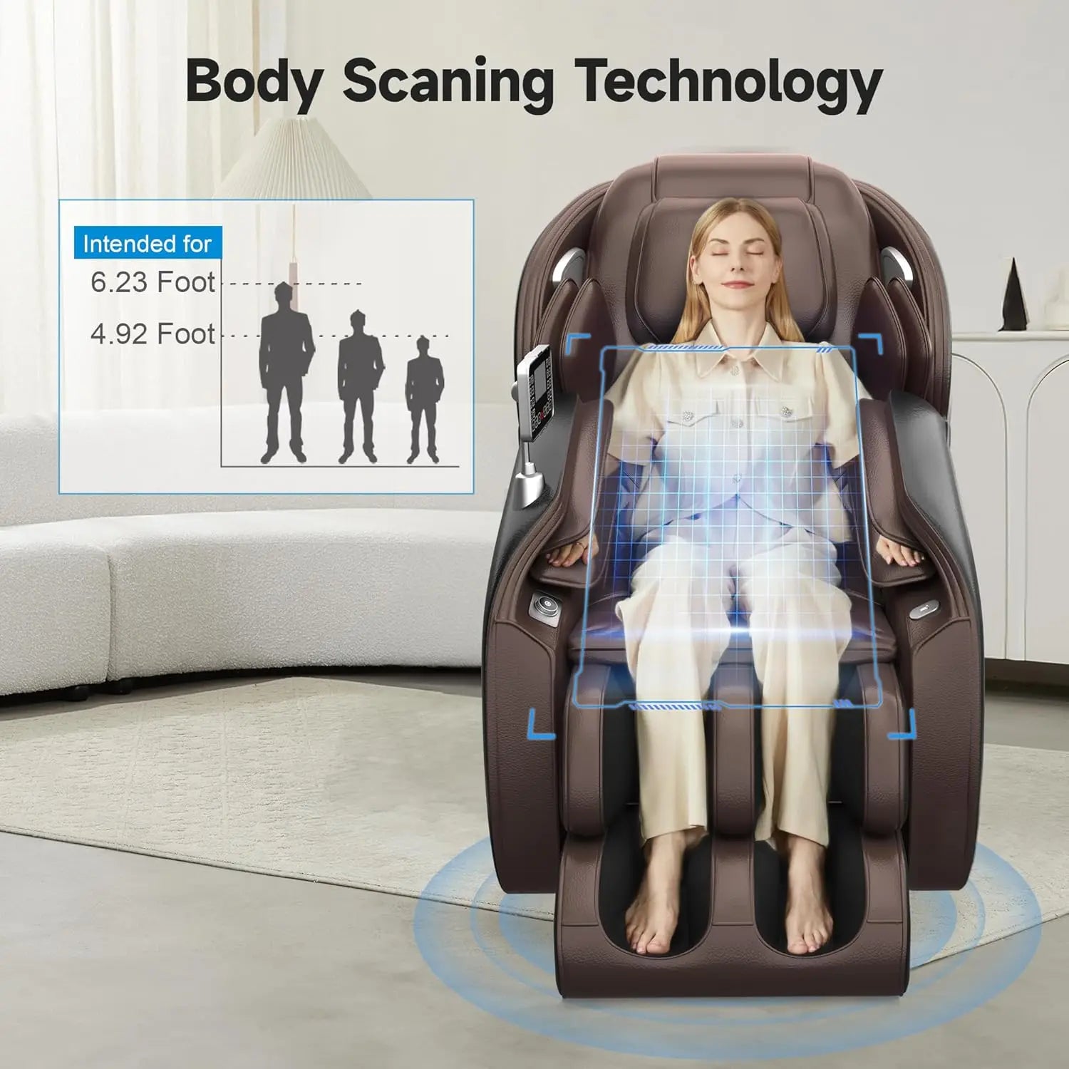 Favor-06 Shiatsu Massage Recliner Chair – Full Body Zero Gravity, APP-Controlled, Brown