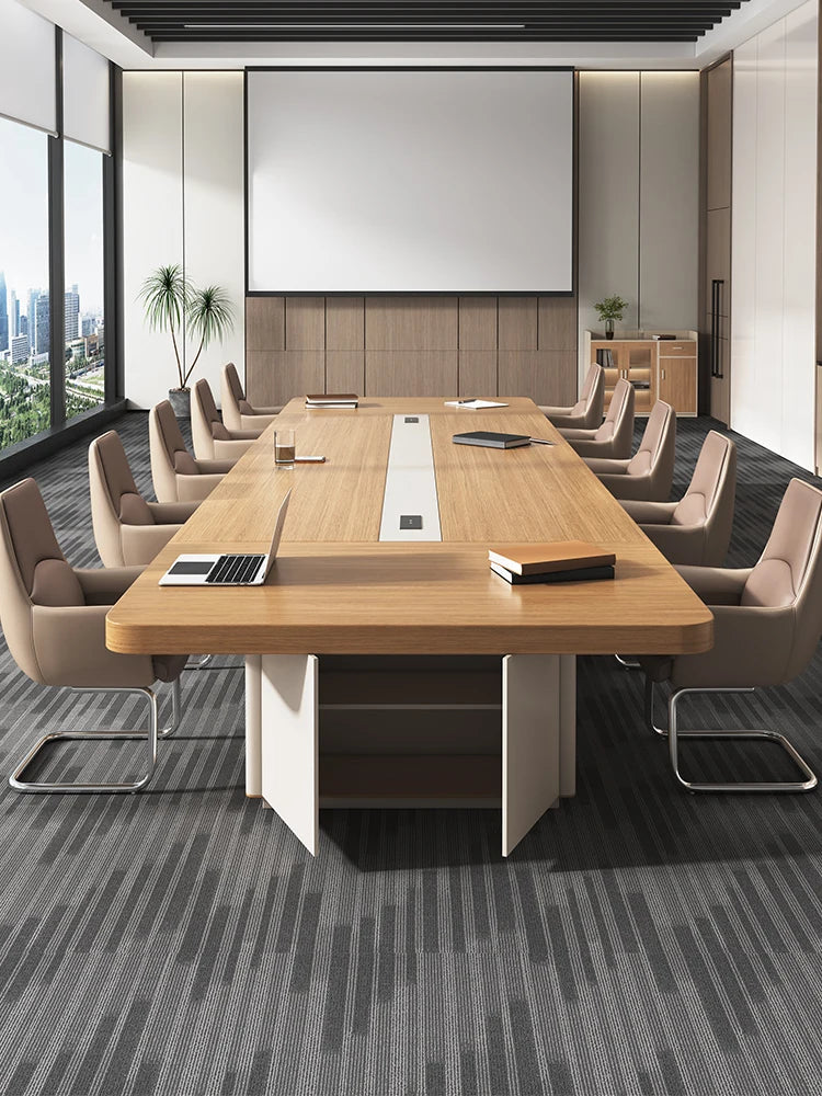 Simple Office Conference Table and Chair Set for Negotiations and Receptions.