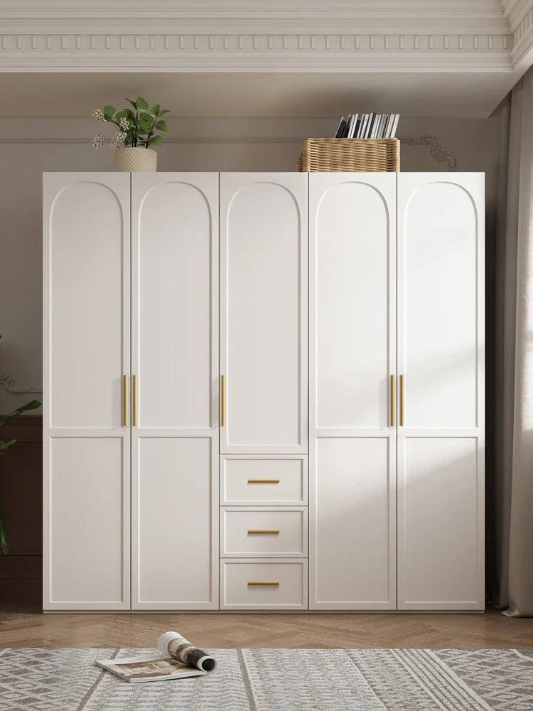 French wardrobe bedroom home desk dresser integrated storage cabinet Small apartment economy wardrobe