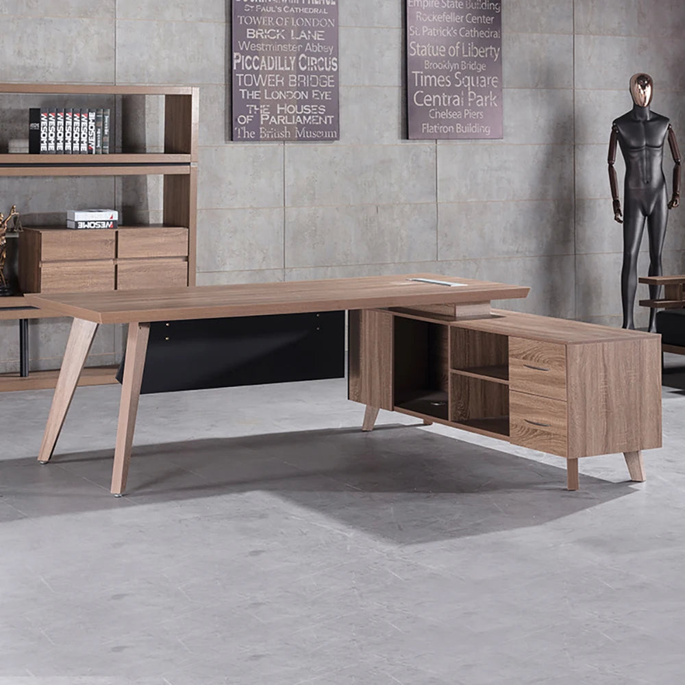 7.2ft Executive Office Desk with Locker & File Cabinet