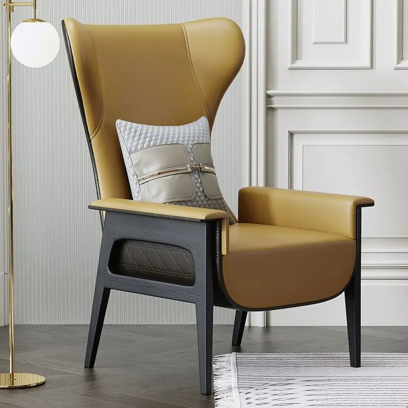 Modern luxury high-back lounge chair: a stylish leather design