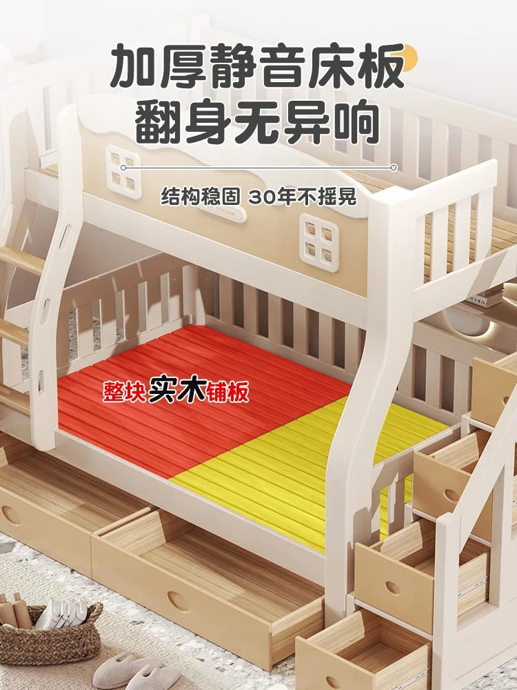 All Solid Wood Bunk Beds; Economical Upper and Lower Design