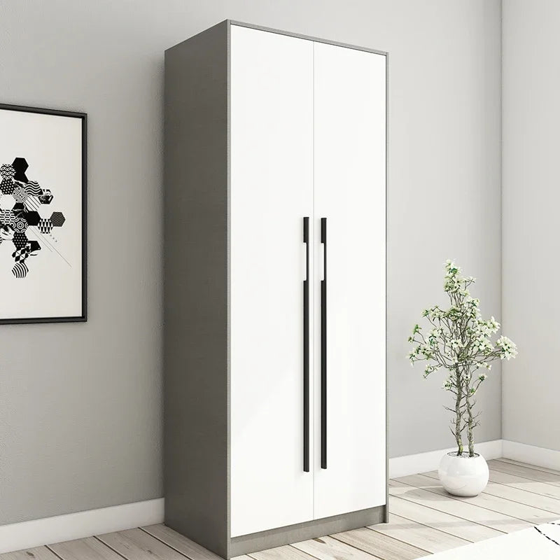 Two-Door Wooden Wardrobe – Detachable, for Summer Clothes, Nordic Furniture