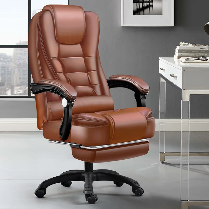 Luxury Computer Armchair: Relaxing, Height-Adjustable with Wheels