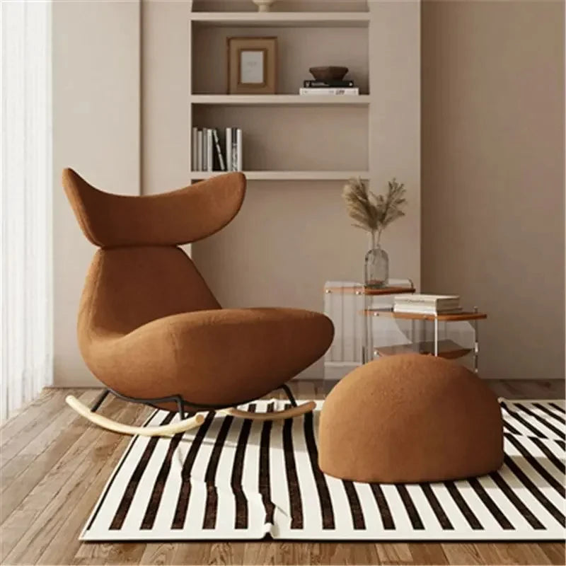 Fluffy White Living Room Chair – Elastic Modern Nordic Design