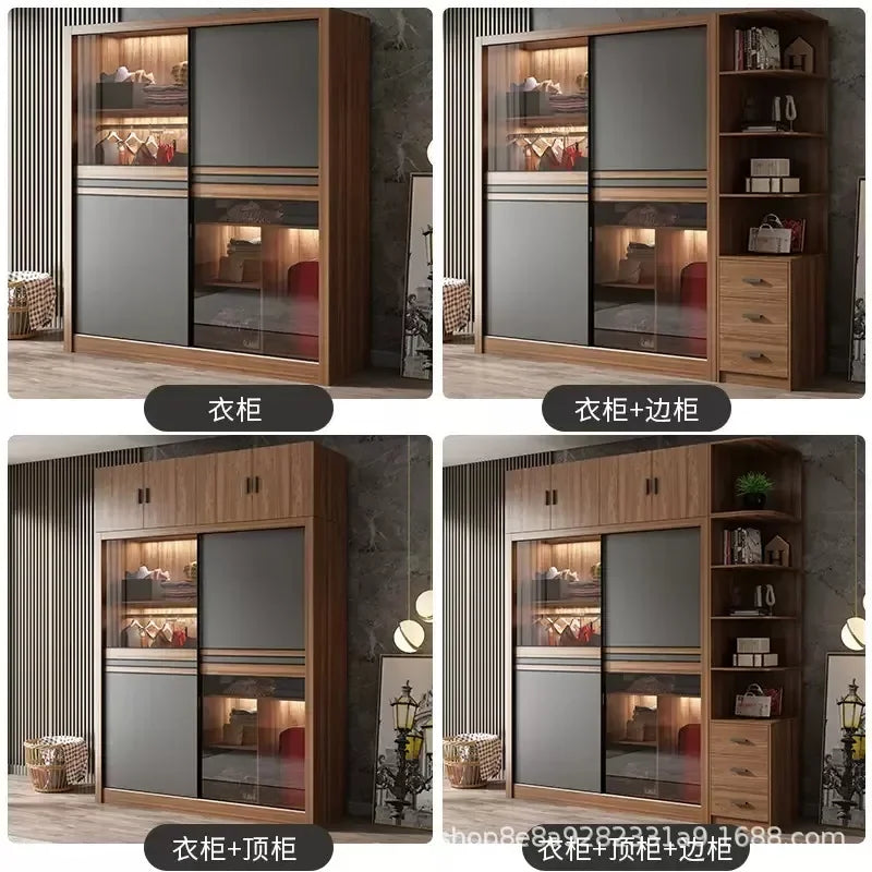 Wardrobe – Plastic Sliding Door Cabinet, Bedroom Storage Organizer, and Dresser Set