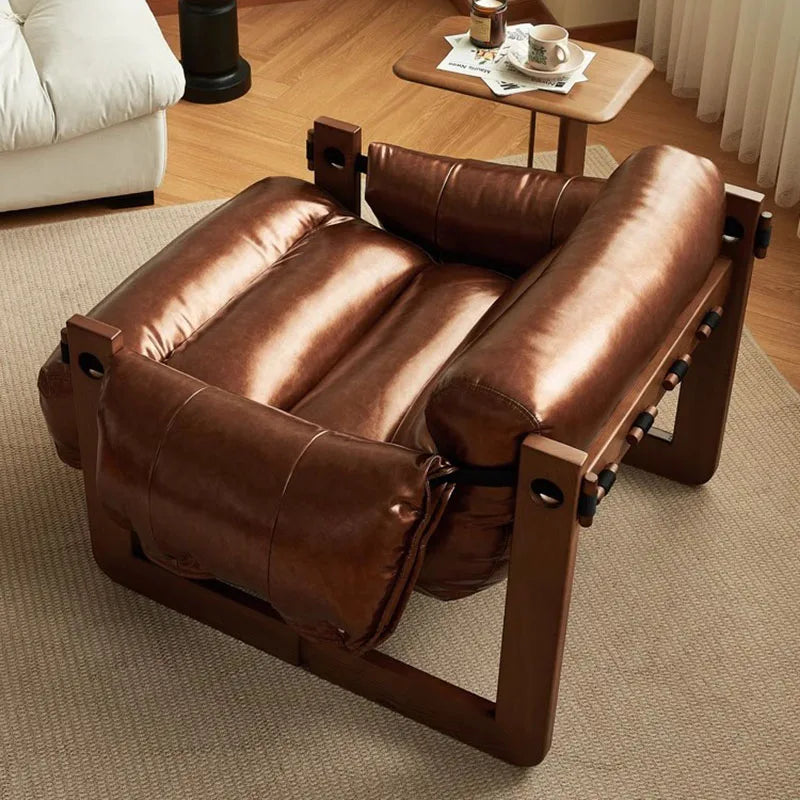 Luxury Fancy Living Room Chair Modern Nordic Occasional Leather Chair Lounge Retro Cadeira Design Furniture