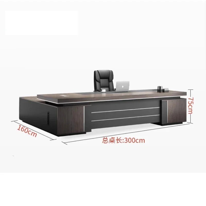 Simple Modern L-Shaped President Desk