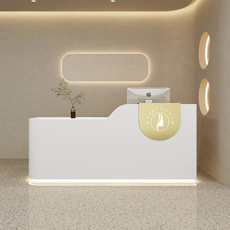 Luxury Reception Desk and Service Counter—Minimalist Executive Furniture