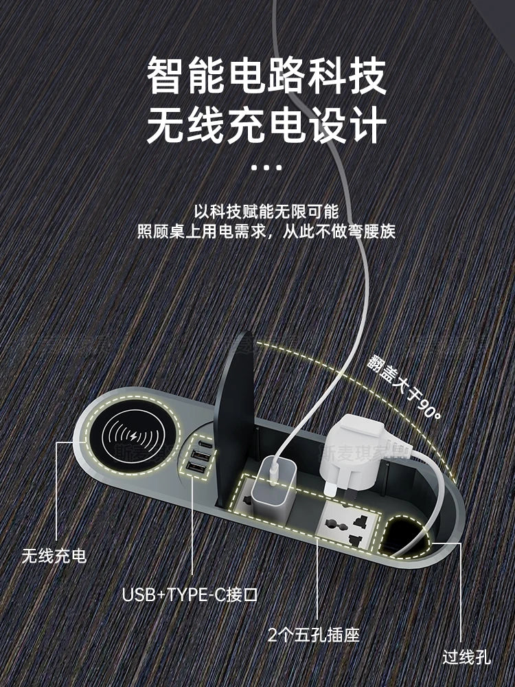 Boss Desk – High-End Manager’s Office Table, Simple Light Luxury Design, President & Supervisor Desk with Chair Combo