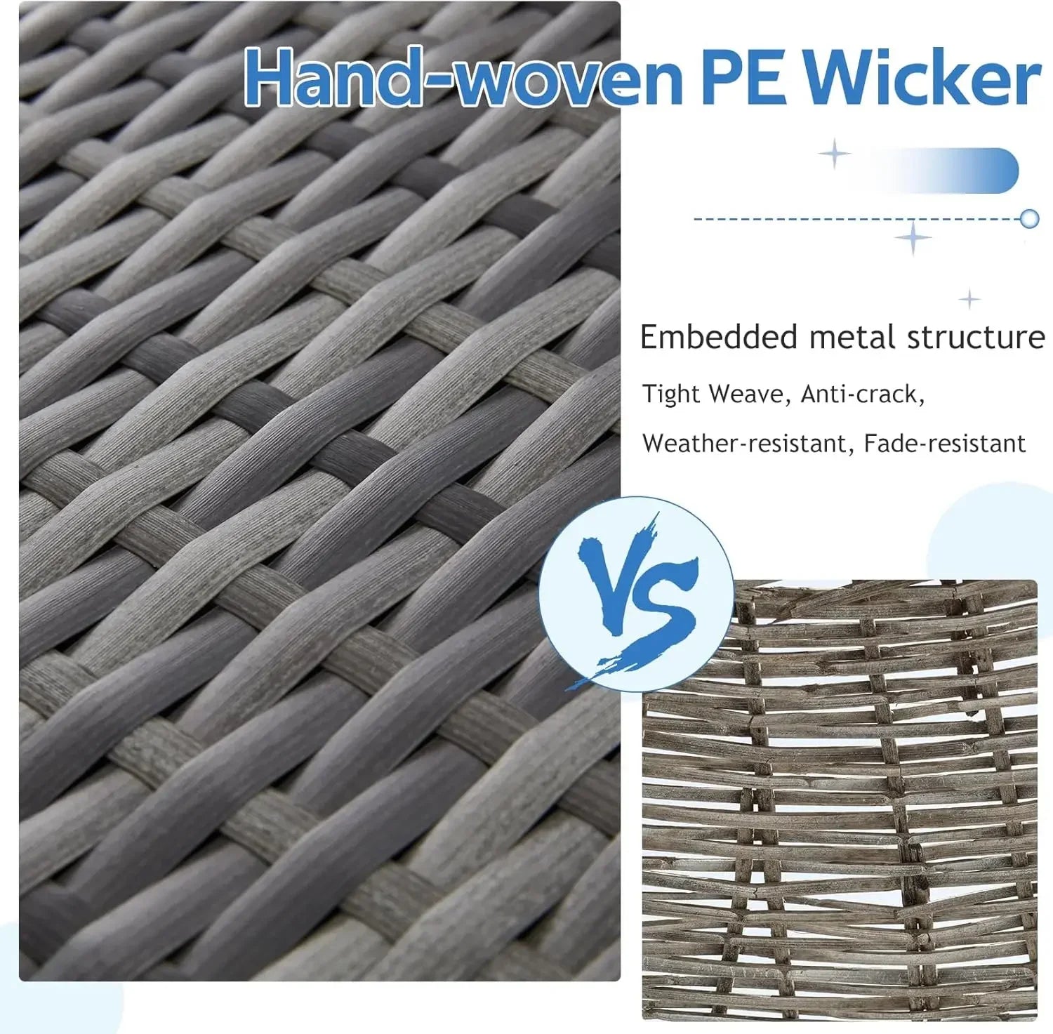 7-Piece Outdoor Patio Furniture Set with Two Storage Boxes, All-Weather PE Wicker Sectional Conversation Set.