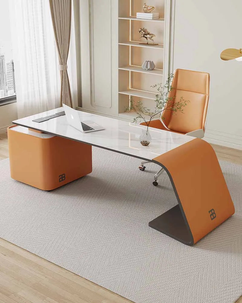 ight luxury corner desk with a rock board design