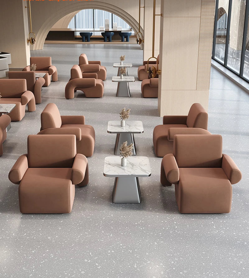 Negotiation Table and Chair Combination Rest Area Light Luxury Modern Rest Area Reception Table Negotiation Table Sales Office B