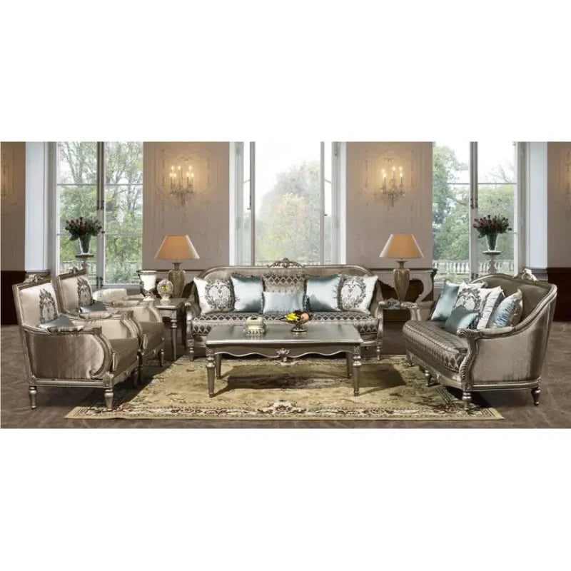 Silver wooden classic sofa set furniture sofa