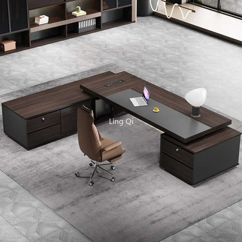European Luxury L-Shaped Office Desk
