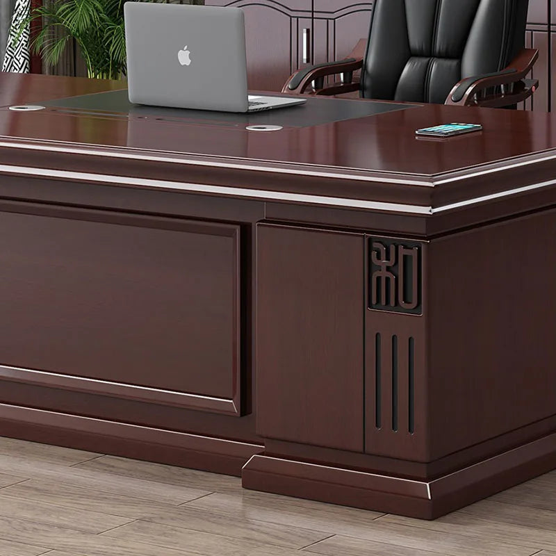 Wooden Retro Office Desk with Storage