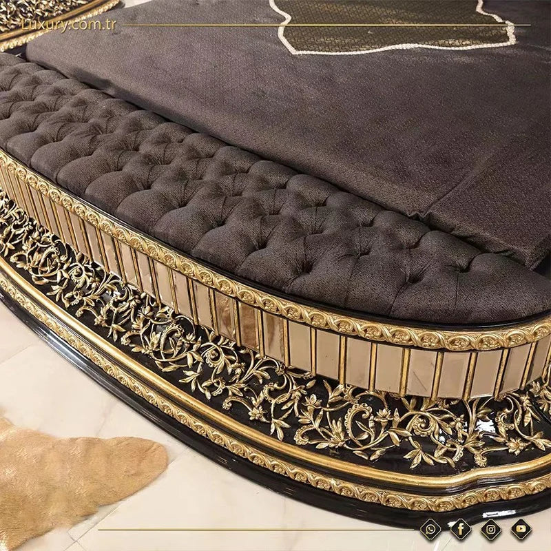 Luxury Modern King-Size Bed – Classic French Wardrobe and Bedroom Furniture Set