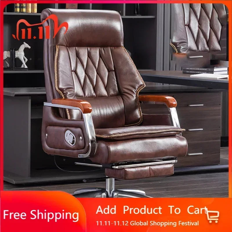 Ergonomic Office Chair: Mobile Gaming Recliner with Massage Feature