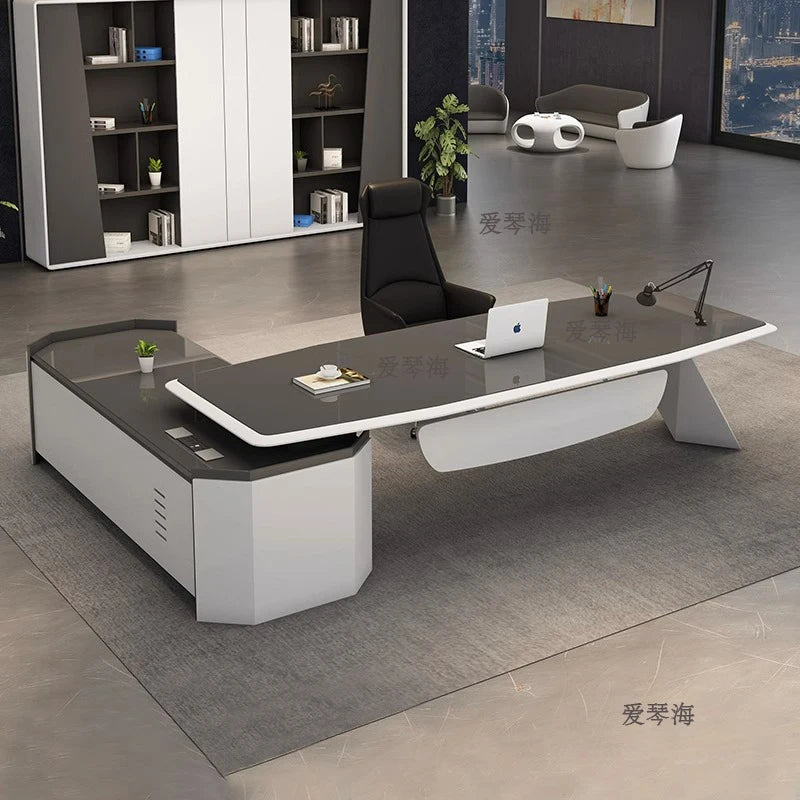 Modern Luxury Conference Desk, Computer Office Desk, Study Table with Storage