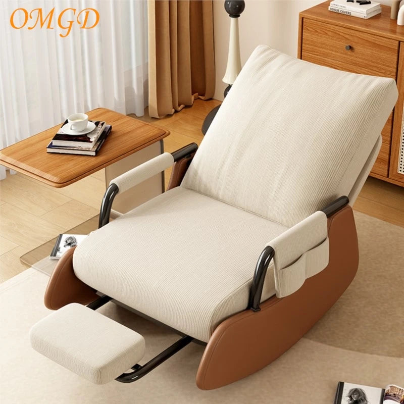OMGD Rocking Chair Single Sofa Adult Leisure Recliner Balcony Lazy Chair Reclinable Living Room Sedentary Living Room Sofa