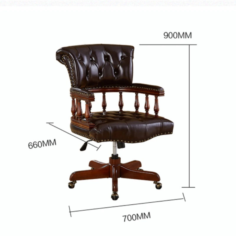 Solid Wood Computer Chair Leather Home Furniture Living Room Office Liftable Rotatable Desk Chair дизайнерская мебель muebles