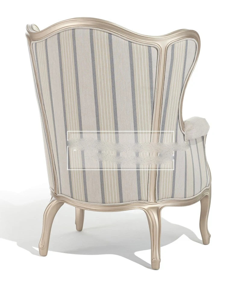 European French Solid Wood High-Back Chair