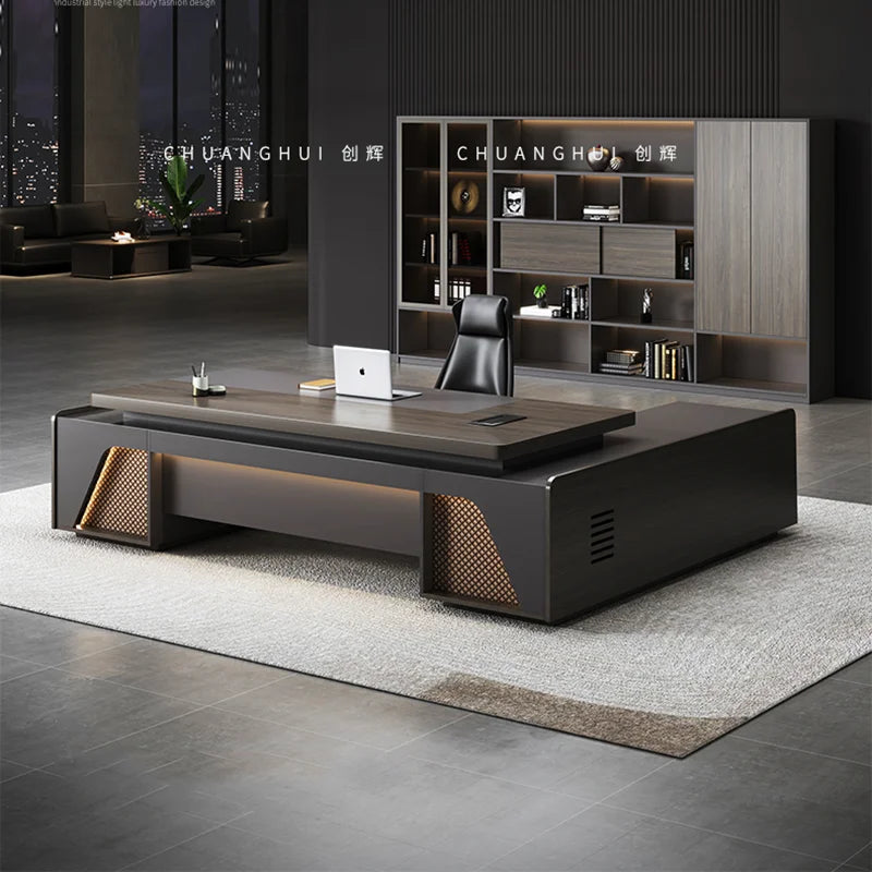 L-shaped standing computer desk