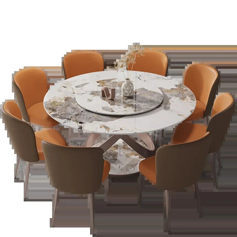 Nordic modern round marble dining Set