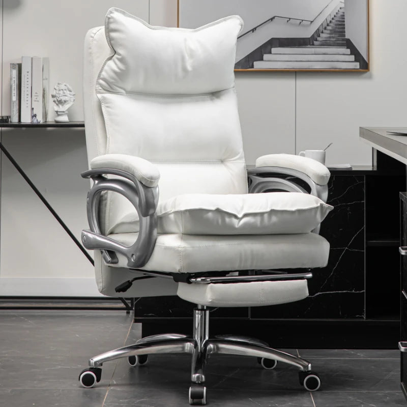 Luxurious Leather Office Chair Massage Comfort Home Boss Gaming Chair Vanity Living Room Sillas De Oficina Office Furniture Girl