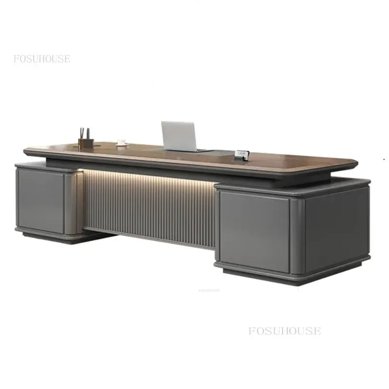 Luxury L-shape Office Furniture Minimalist Boss Desk Executive Desk General Manager Office Computer Desk Table for Boss u