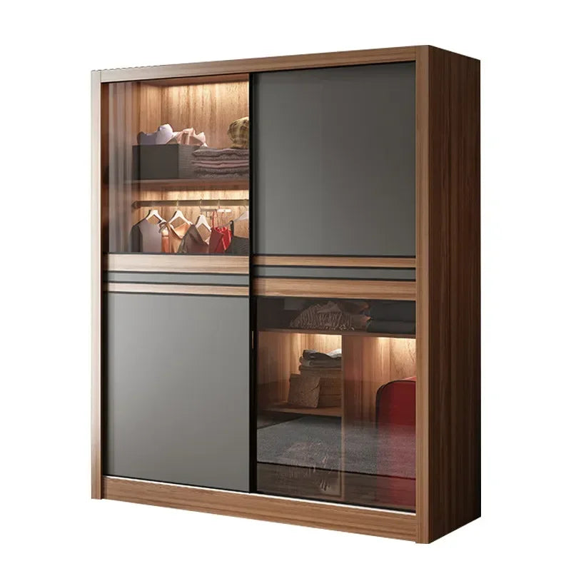 Wardrobe – Plastic Sliding Door Cabinet, Bedroom Storage Organizer, and Dresser Set