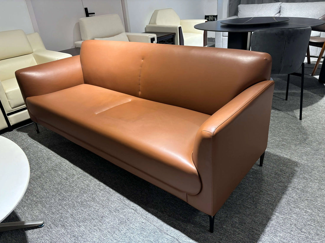 Executive Furniture Coffee Color 3+1 PU Leather Manager Office Sofa Set