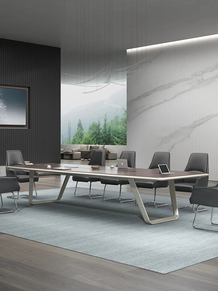 Lacquered conference table Long table Modern large training table Rectangular desk thickened