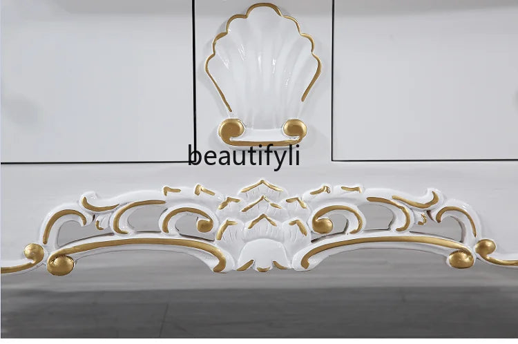 European Coffee Table – Solid Wood Sofa Side Table with Drawer