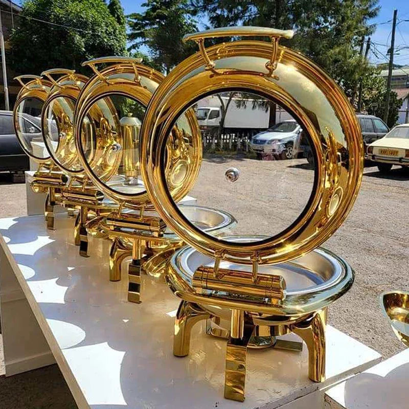 Commercial Catering Kitchenware Set, Alcohol Stove or Electric Hot Pot, Chafer Dishes, Food Buffet Display Warmer