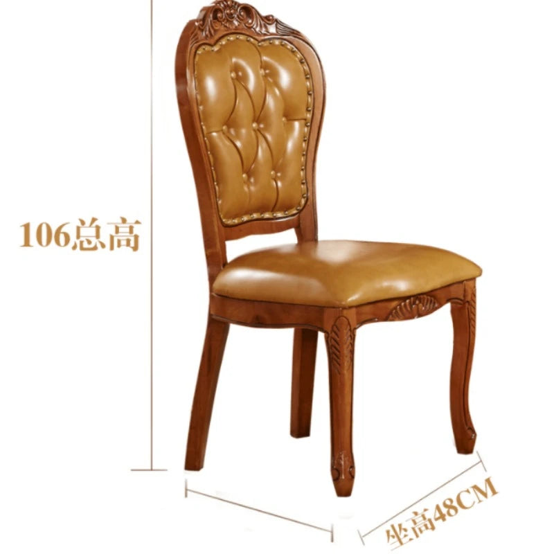 Luxury Dining Room Set—Marble Top Round Dining Table with 6 Chairs