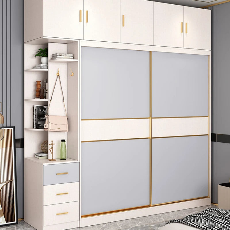 Minimalist Modern Wardrobe Organizer Couples Wooden Storage Wardrobe Clothes Closet Guarda Roupa Casal Bedroom Furniture