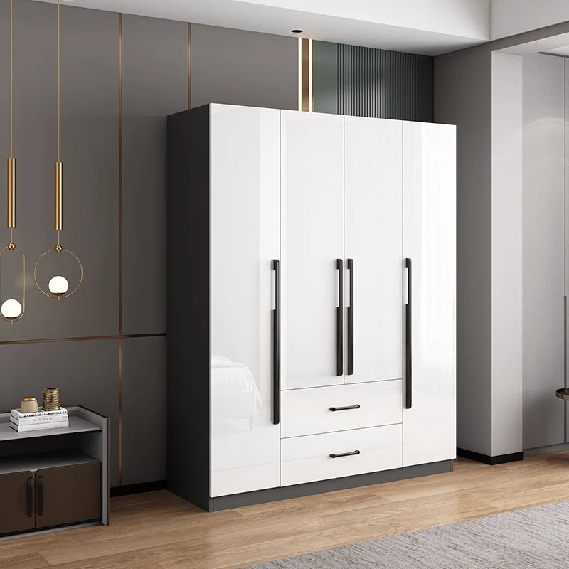 Wooden Handle Wardrobe – Children’s Closet with Drawers, Storage for Bedroom or Apartment