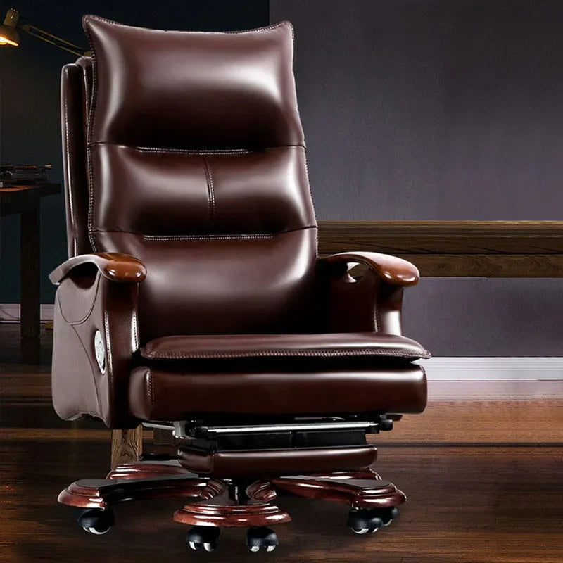 Luxury Computer Armchair: Comfortable Office Chair with Footrest