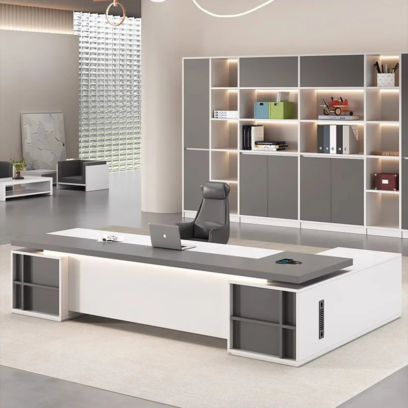 Sedentary Computer Desks Storage Executive School Modern Office Desks Study Students Corner Tavolo Da Lavoro Furniture Desk