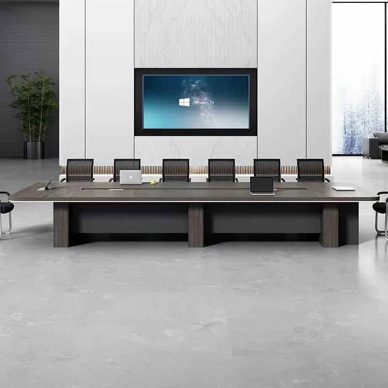 Modern Long Conference & Meeting Table with Chairs