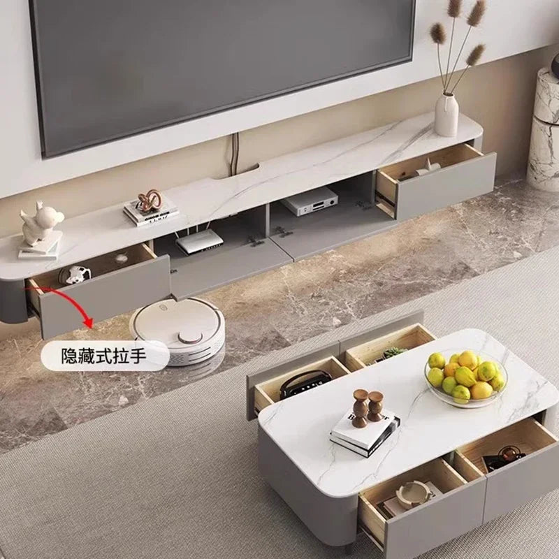 Luxury Tv Stand White Furniture Media Console Salon Set Offer Nordic Storage Mid Century Display Entertainment Unit Comfortable