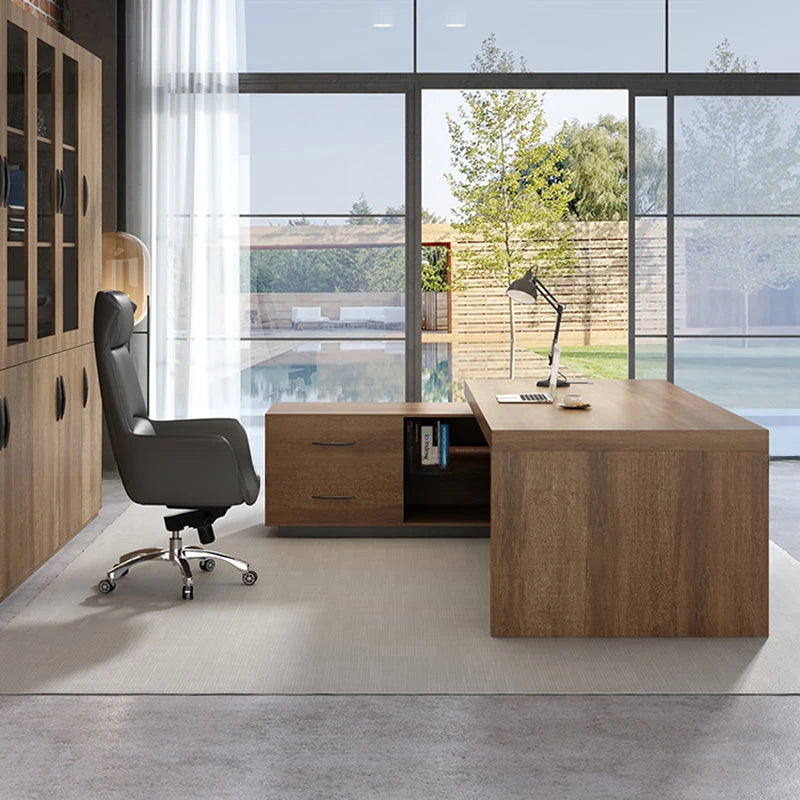 Boss L-Shaped Desk – Gaming Room & Office Furniture, Computer Table for Study, Modern Writing Escritorio, Executive Office Desk