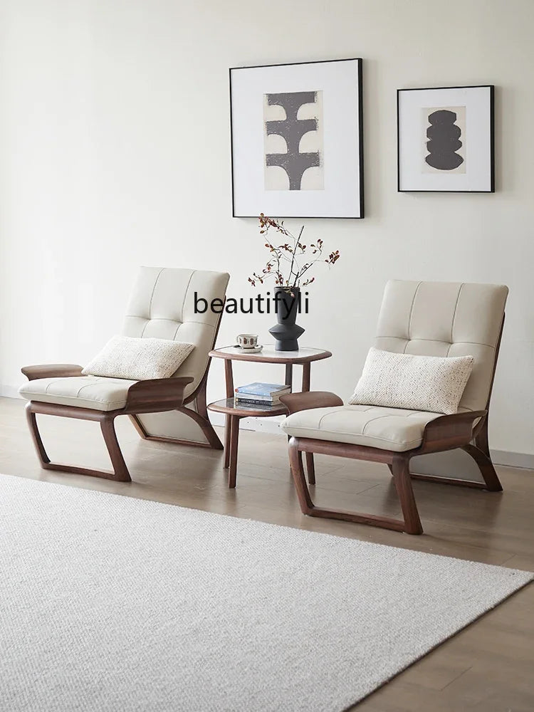 North America black walnut leisure leather recliner