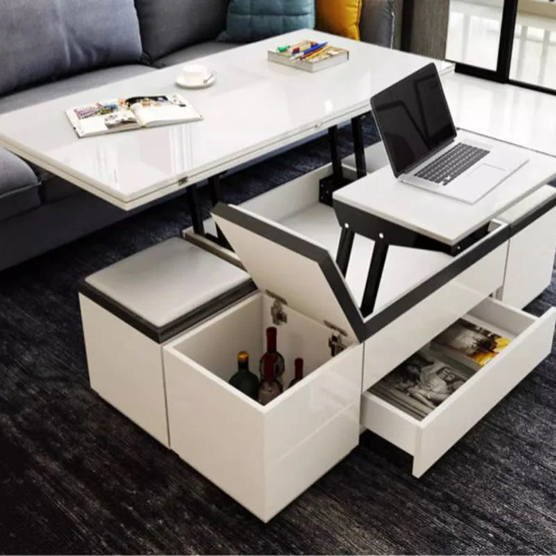 Luxury black coffee table with a modern white design