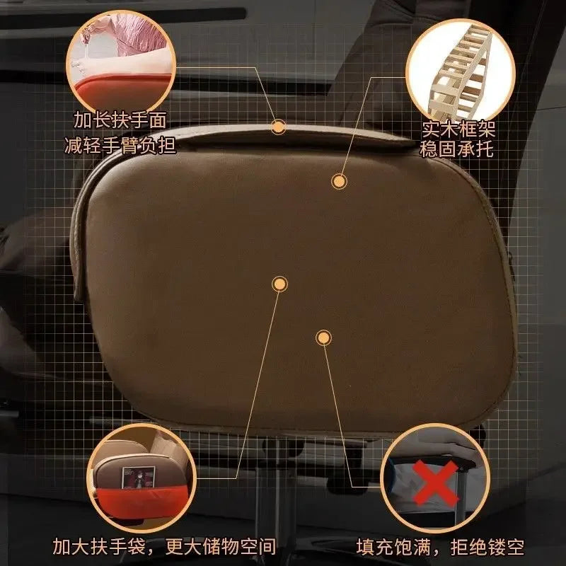 Luxury Office Chair: Comfortable Gaming Chair with Wheels and Rotating Footrest