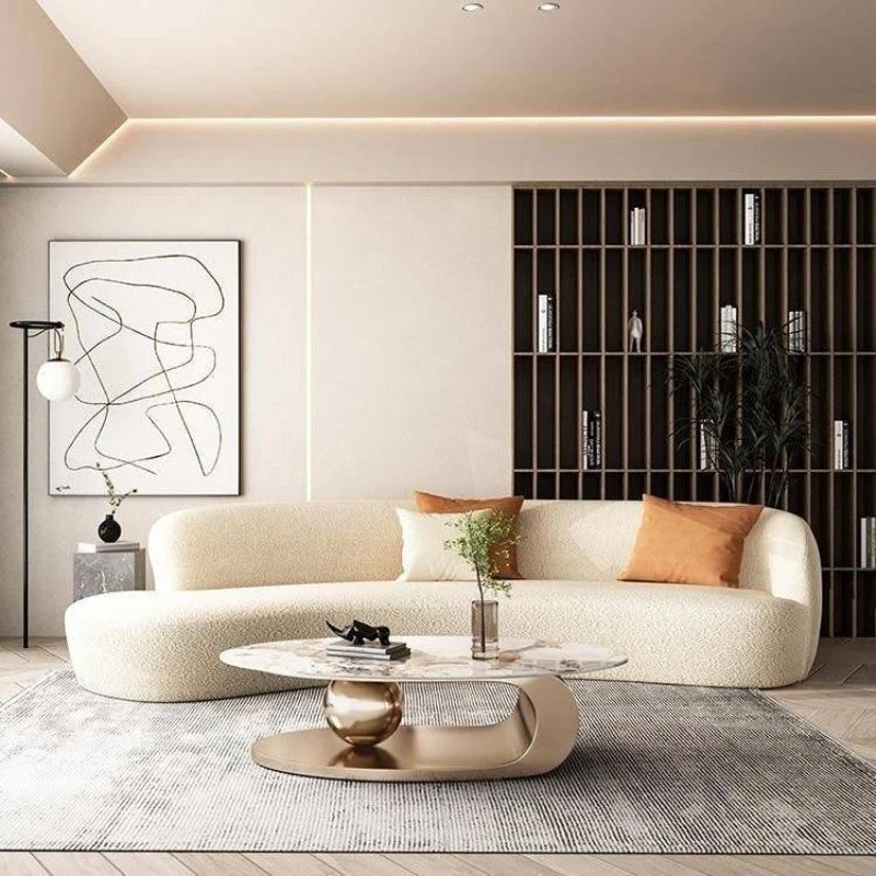 Modern light luxury black oval coffee table