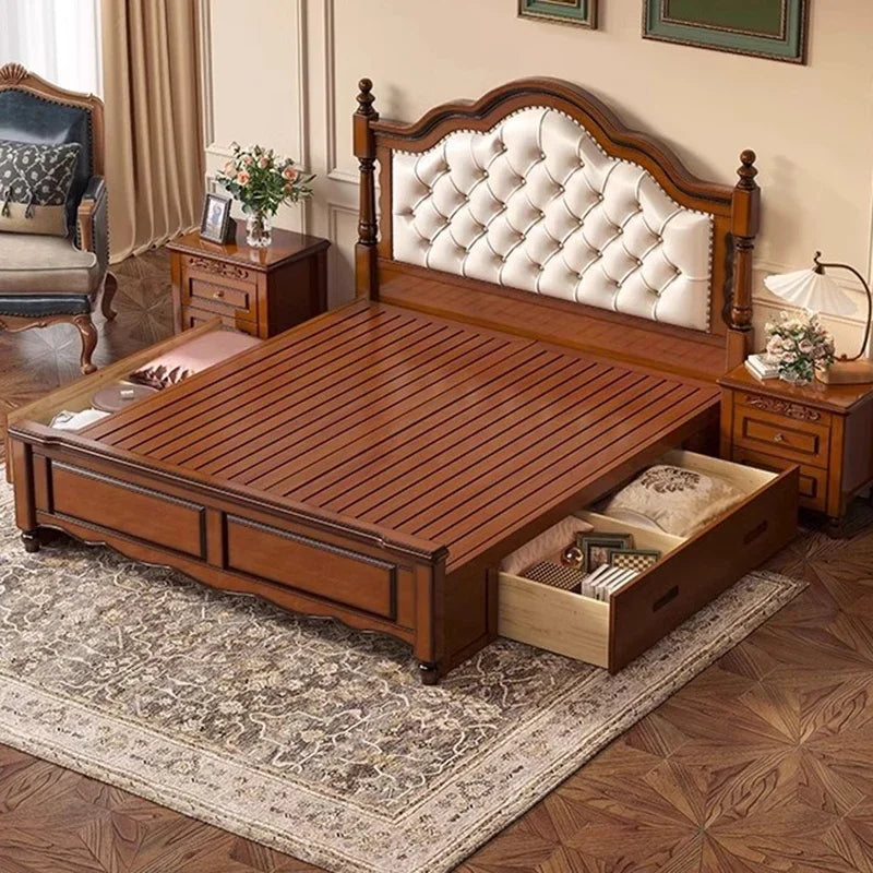 Storage American Double Bed Headboard Italian Master Designer Double Bed Sleeping European Camas De Dormitorio Bedroom Furniture