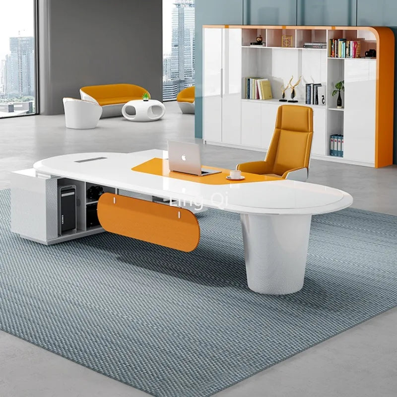 Light Luxury High Quality Office Desk Organizer Makeup Work Art Computer Desks Secretary Reception Escritorio Desk Furniture