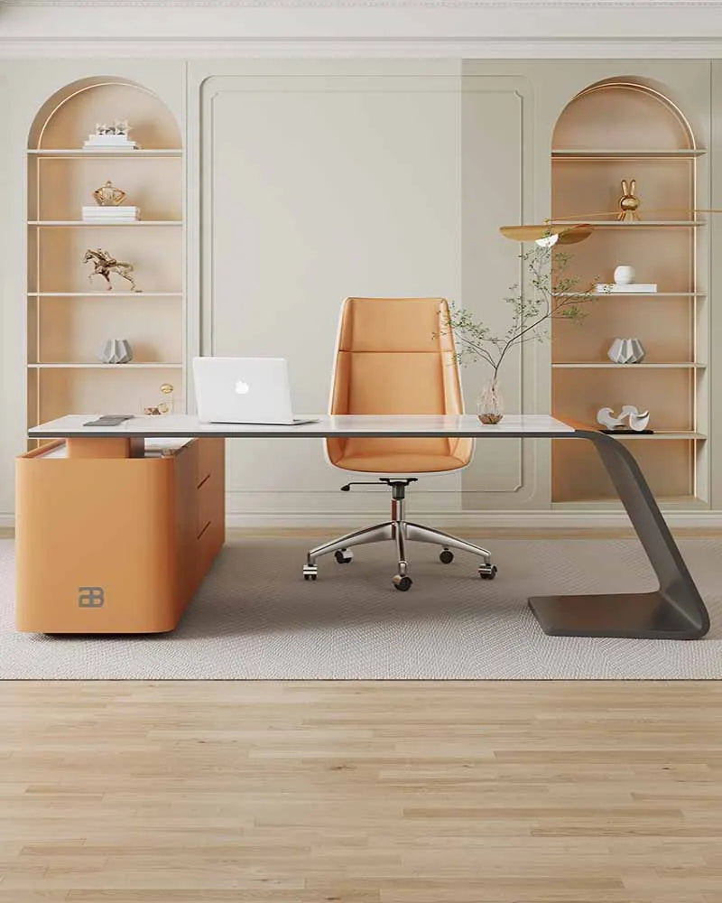 ight luxury corner desk with a rock board design